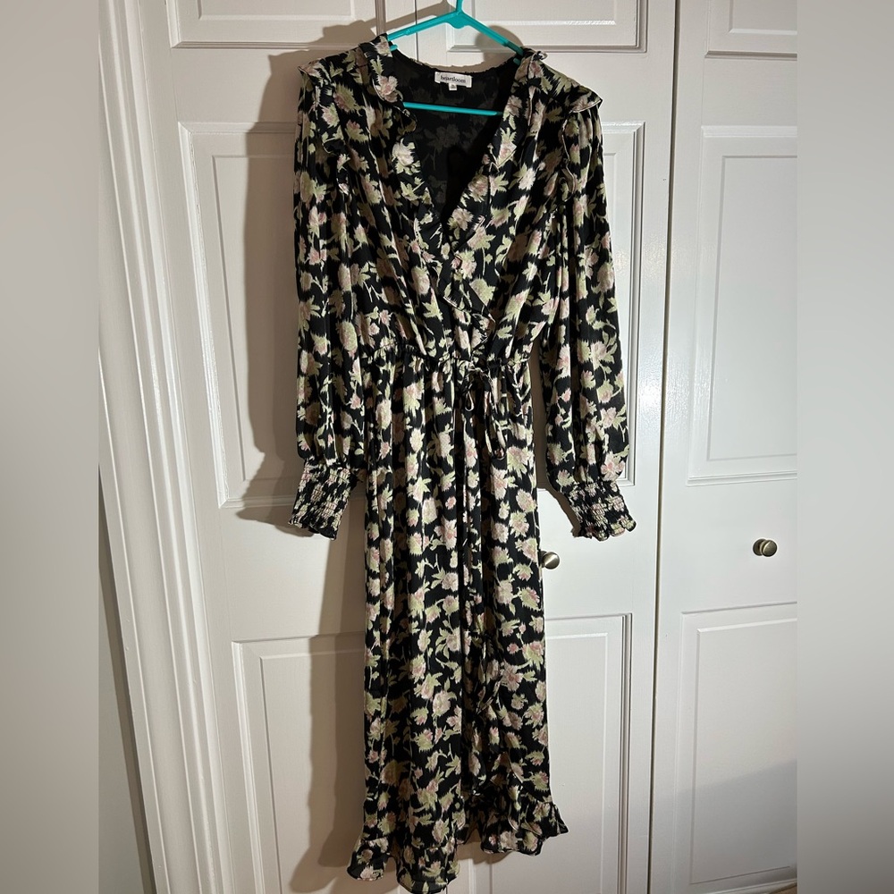 Heartloom Black and Pink Floral Long Sleeve Dress